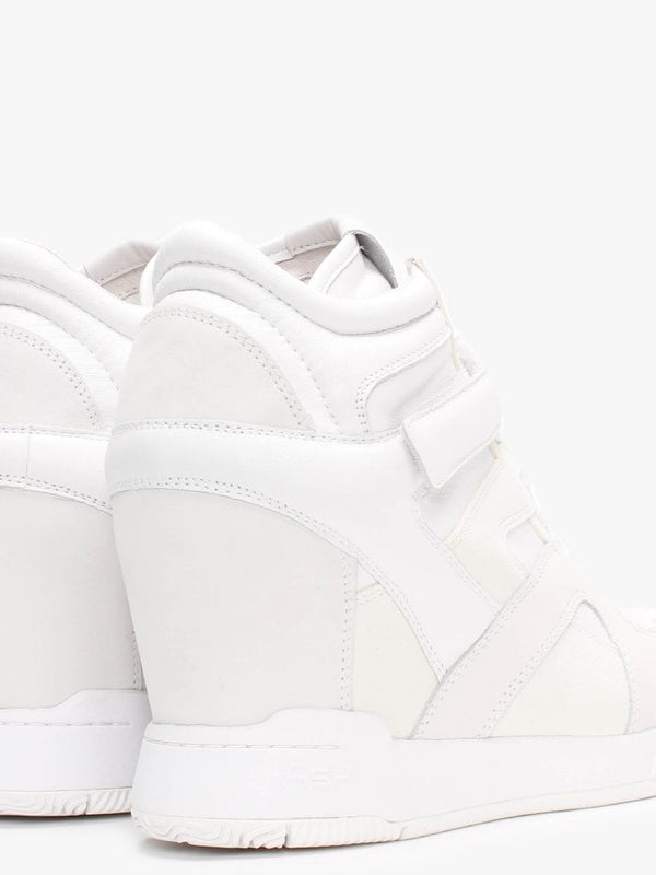 Body White White Leather & Suede Wedge Trainers