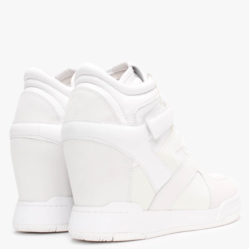 Body White White Leather & Suede Wedge Trainers