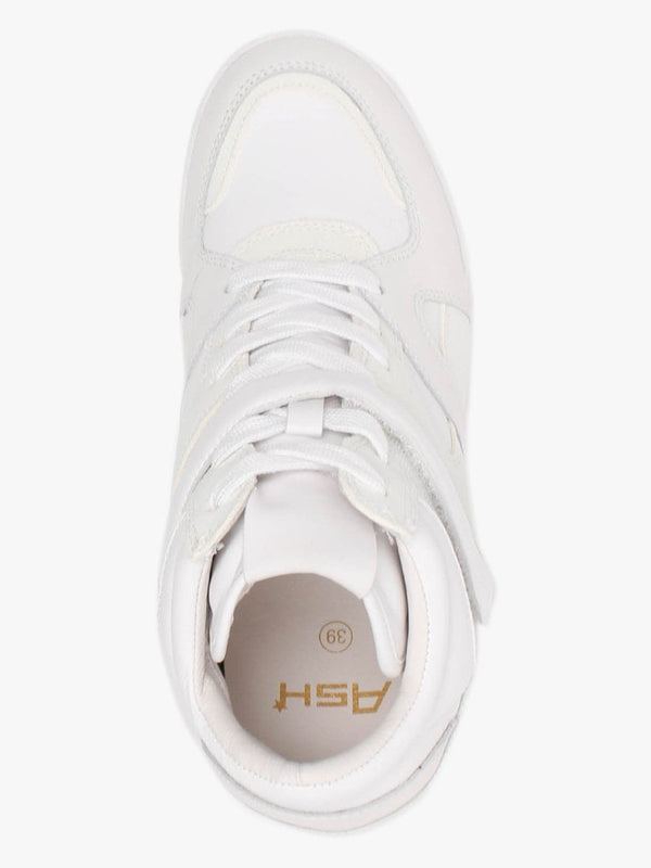 Body White White Leather & Suede Wedge Trainers