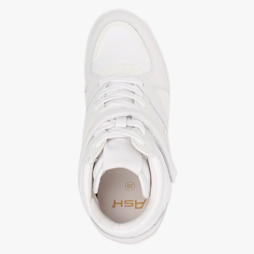 Body White White Leather & Suede Wedge Trainers