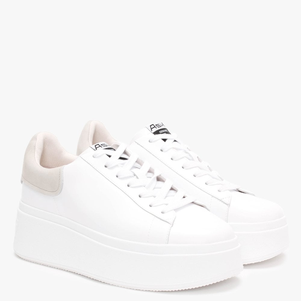 Moby White Eggnug Leather Trainers