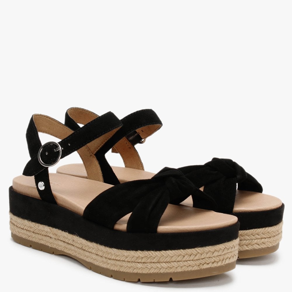 Trisha Black Suede Platform Sandals