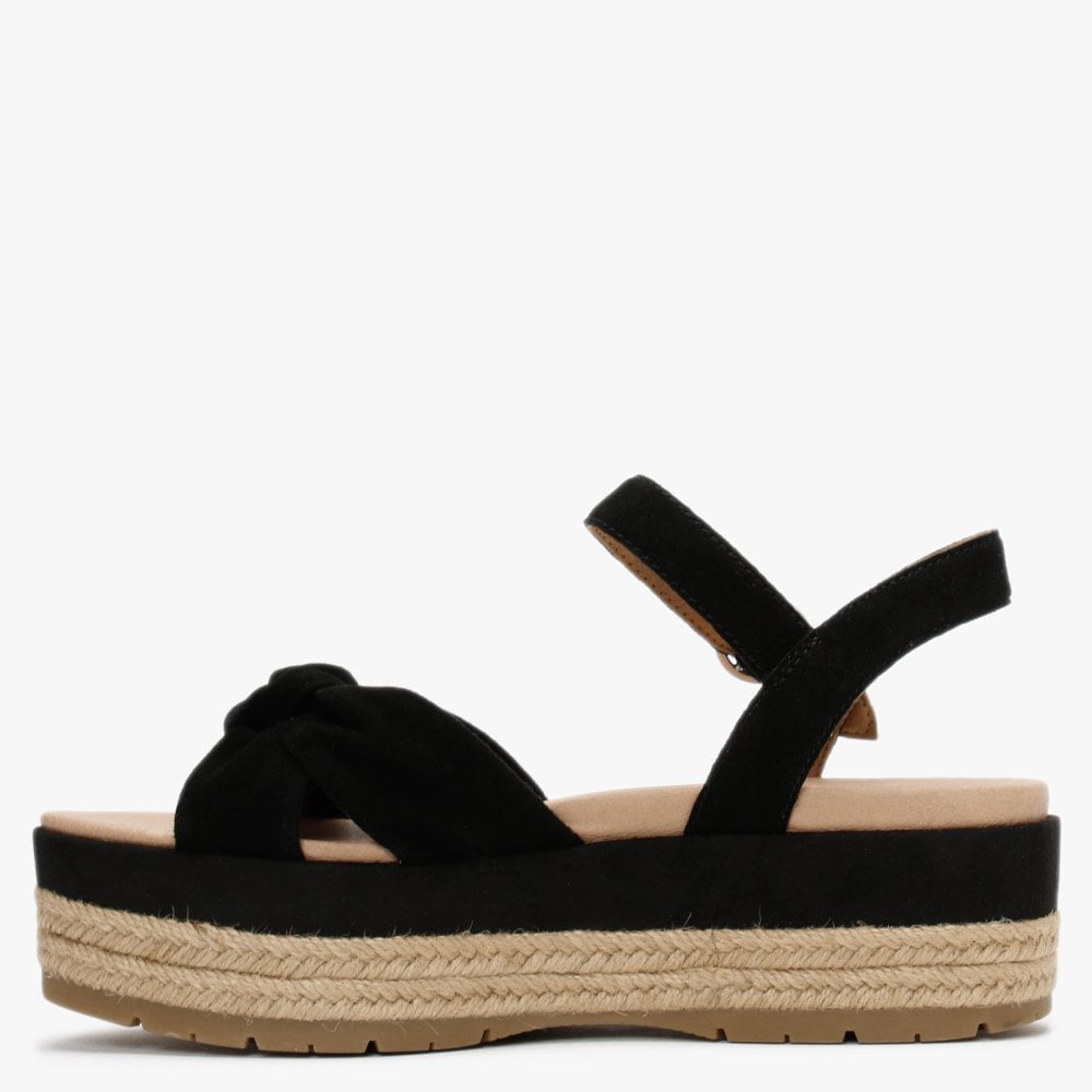 Trisha Black Suede Platform Sandals