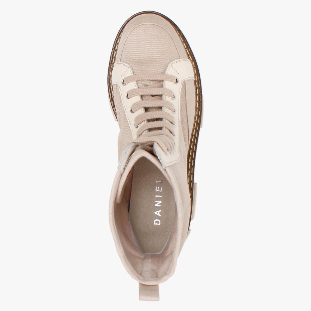 Banvas Beige Canvas Stomper Boots