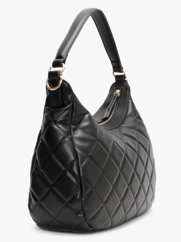 Ocarina Quilted Black Hobo Bag