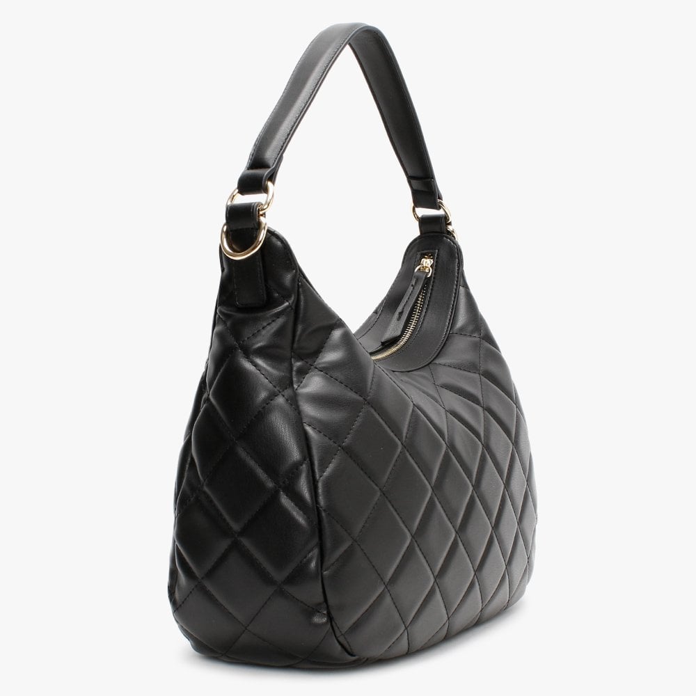 Ocarina Quilted Black Hobo Bag