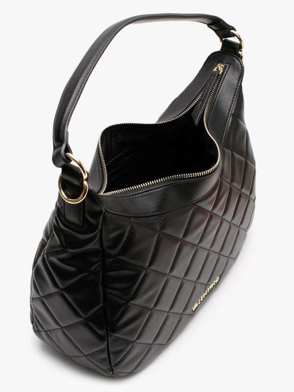 Ocarina Quilted Black Hobo Bag