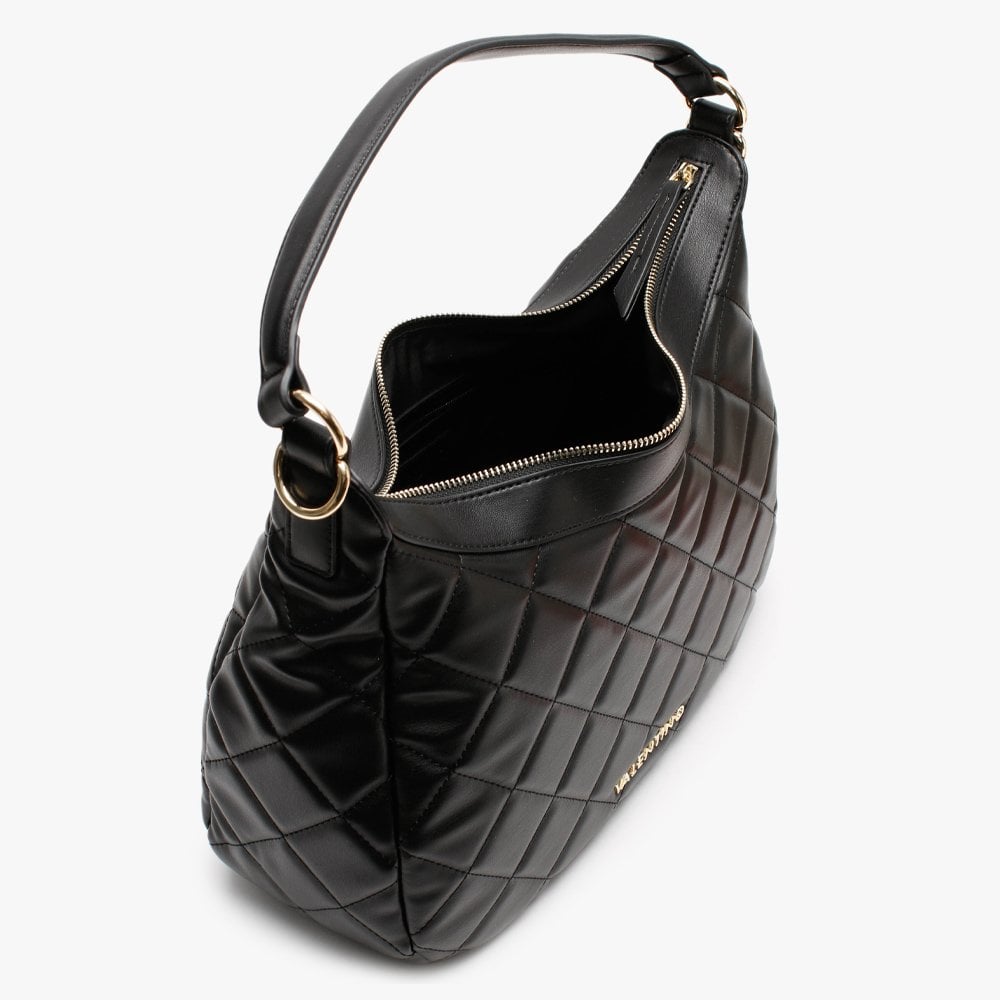 Ocarina Quilted Black Hobo Bag