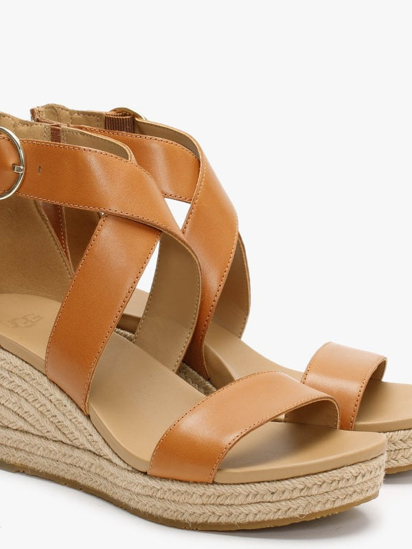 Hylda Tan Leather Wedge Sandals