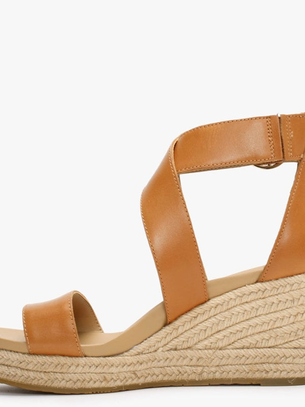 Hylda Tan Leather Wedge Sandals