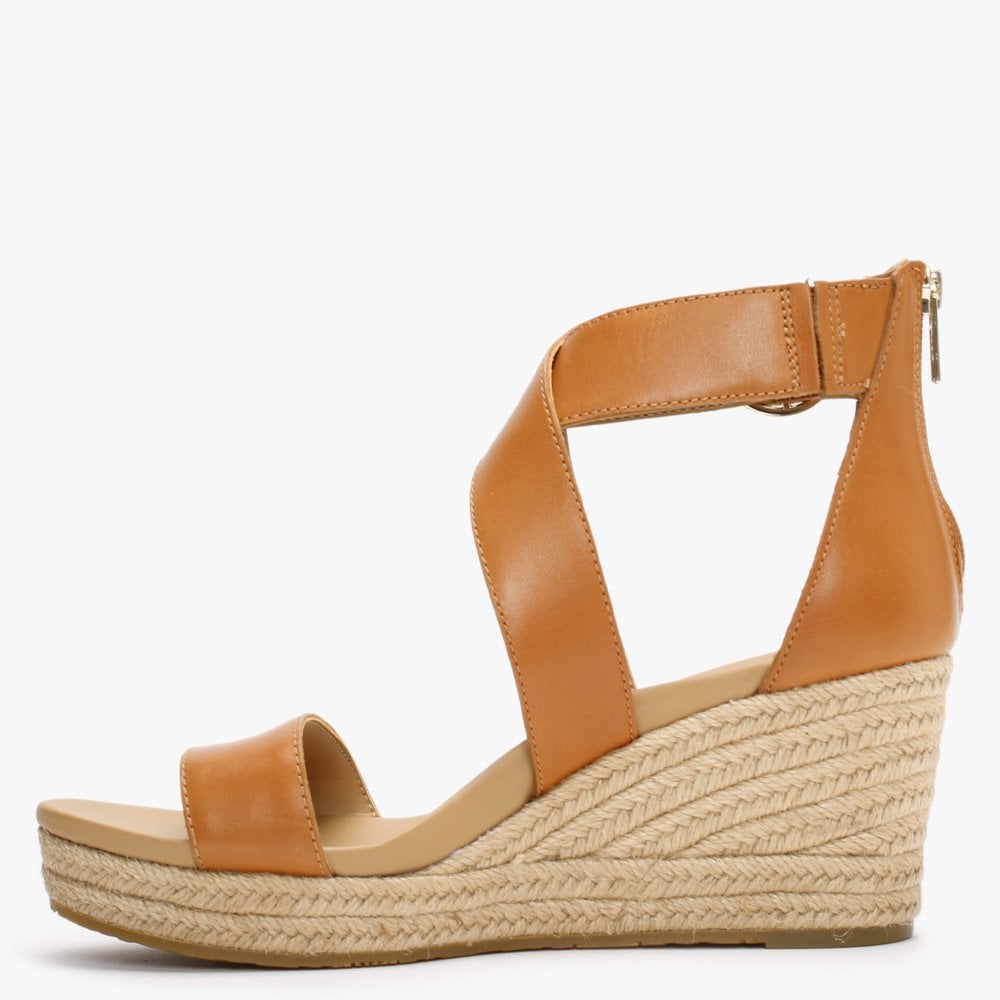 Hylda Tan Leather Wedge Sandals