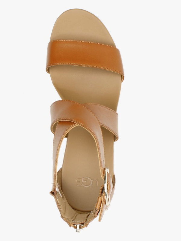 Hylda Tan Leather Wedge Sandals