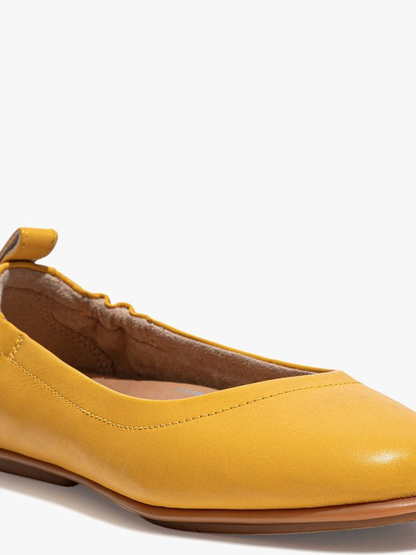 Allegro Sunshine Yellow Leather Ballerina Pumps