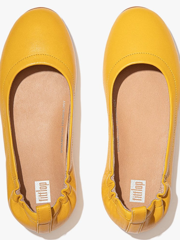 Allegro Sunshine Yellow Leather Ballerina Pumps