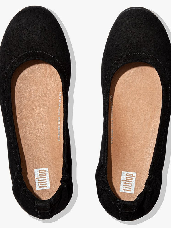Allegro Black Suede Ballerina Pumps