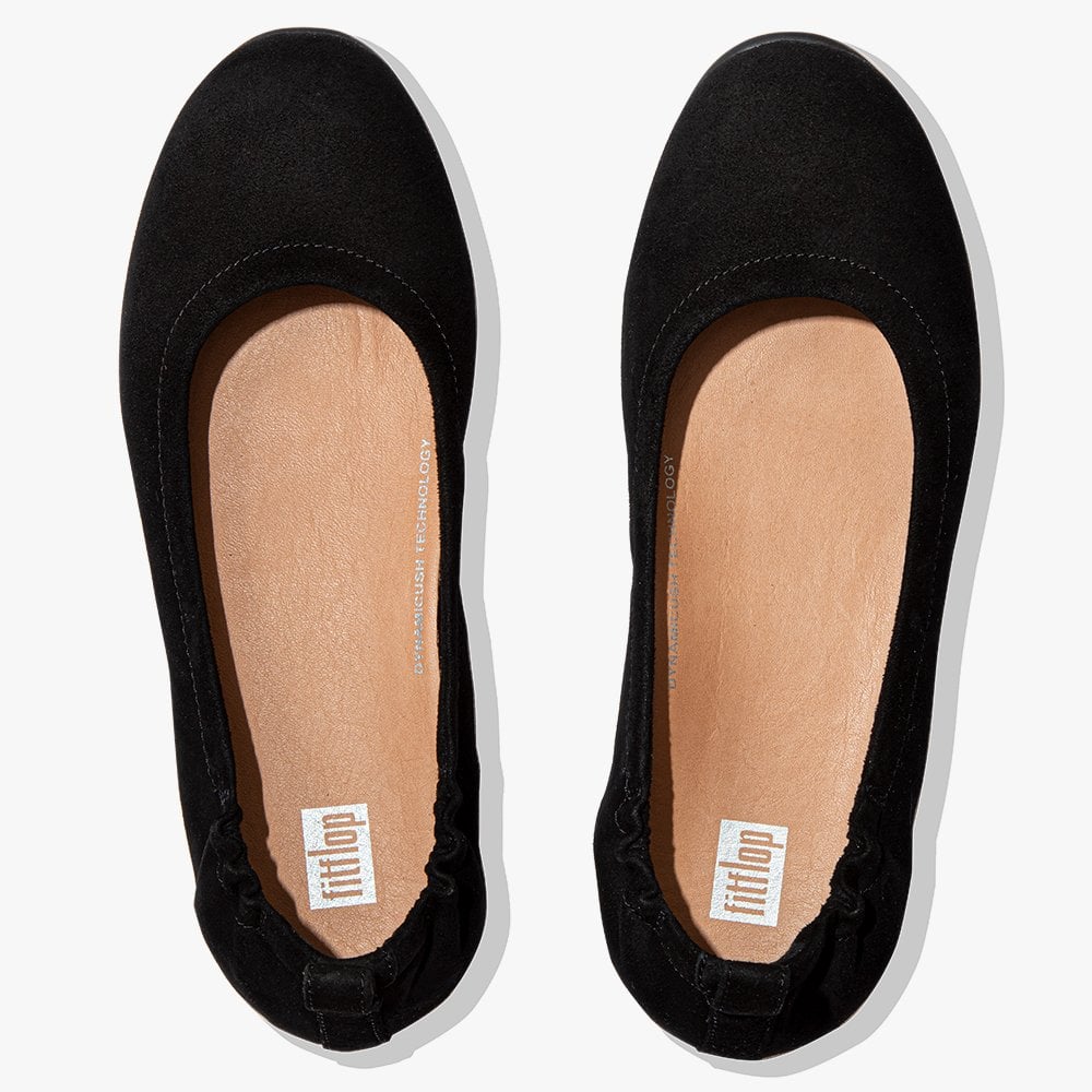 Allegro Black Suede Ballerina Pumps
