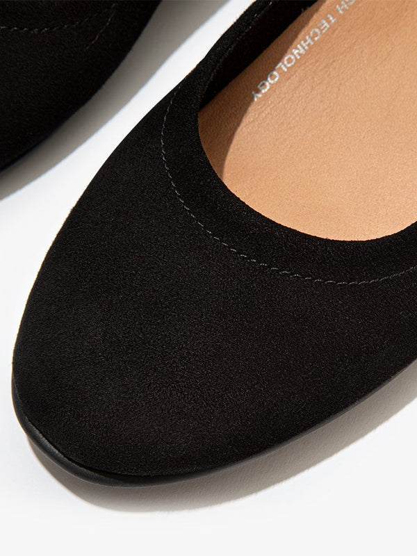 Allegro Black Suede Ballerina Pumps