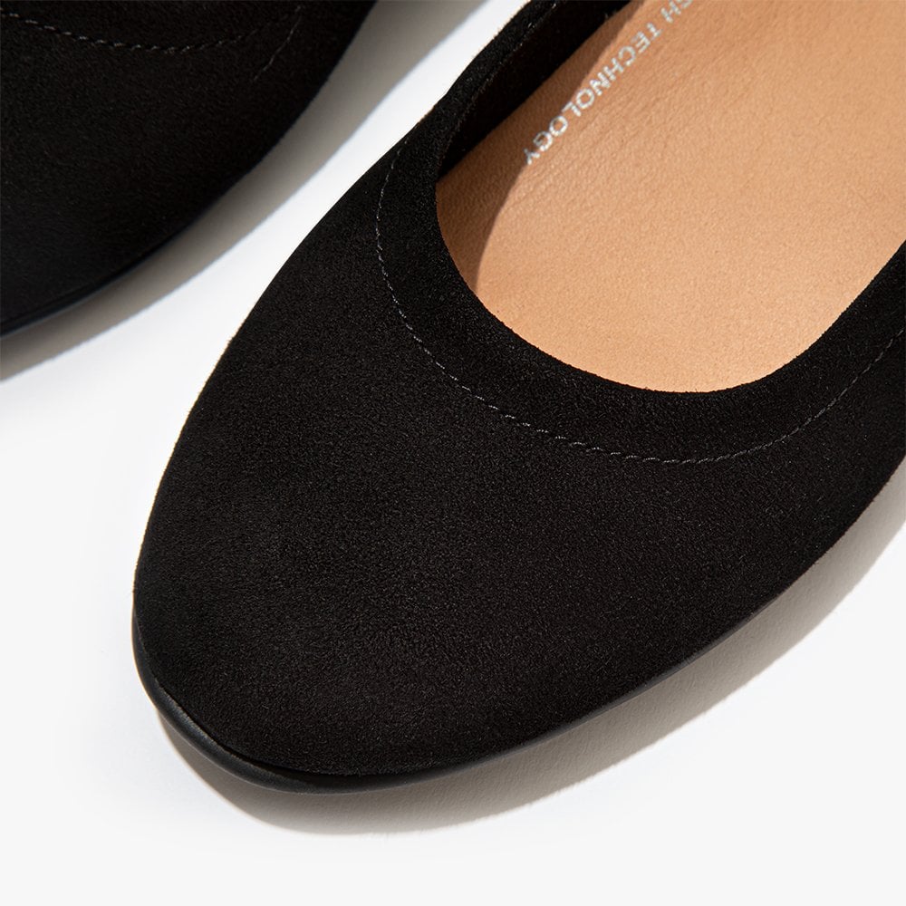 Allegro Black Suede Ballerina Pumps