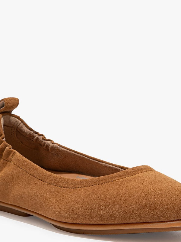 Allegro Tan Suede Ballerina Pumps