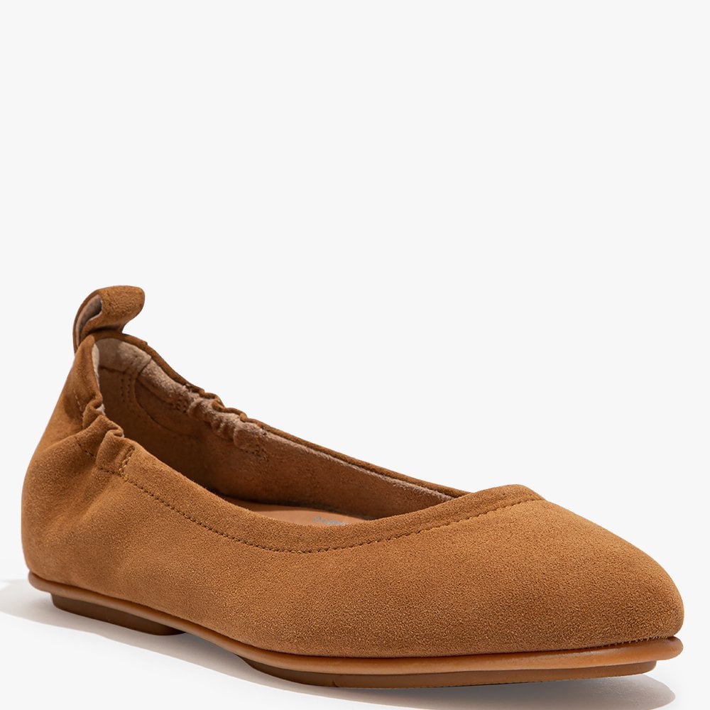 Allegro Tan Suede Ballerina Pumps