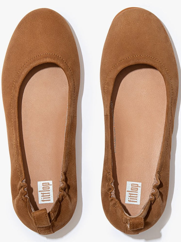 Allegro Tan Suede Ballerina Pumps