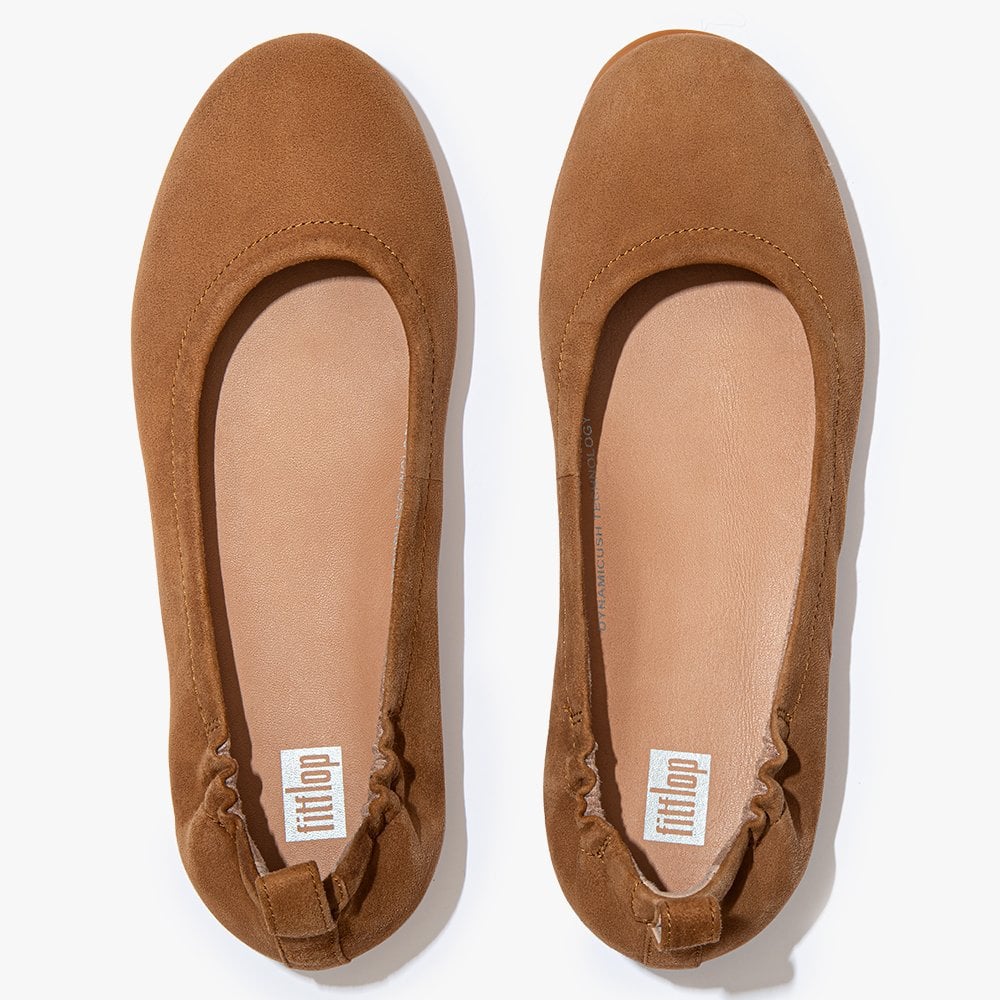 Allegro Tan Suede Ballerina Pumps