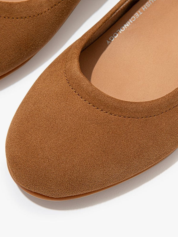 Allegro Tan Suede Ballerina Pumps
