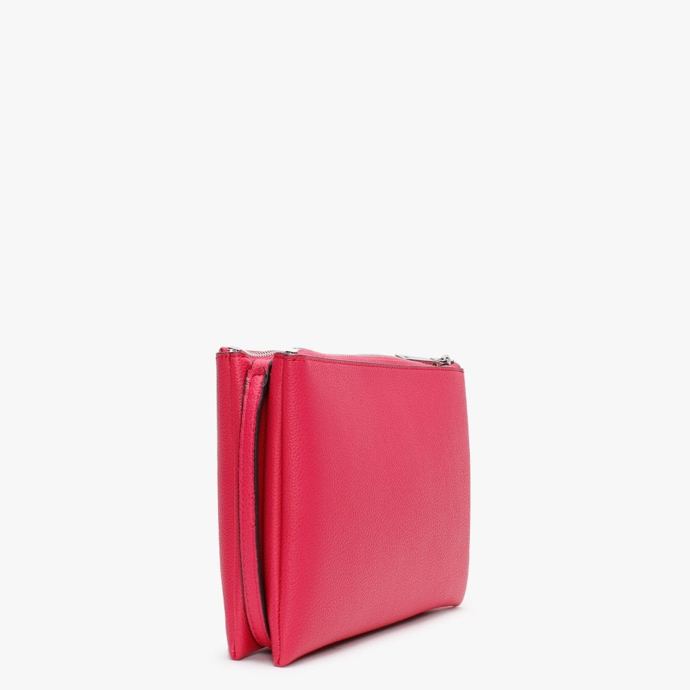 Naya Double Zip Fuchsia Cross-Body Bag