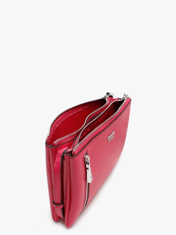 Naya Double Zip Fuchsia Cross-Body Bag