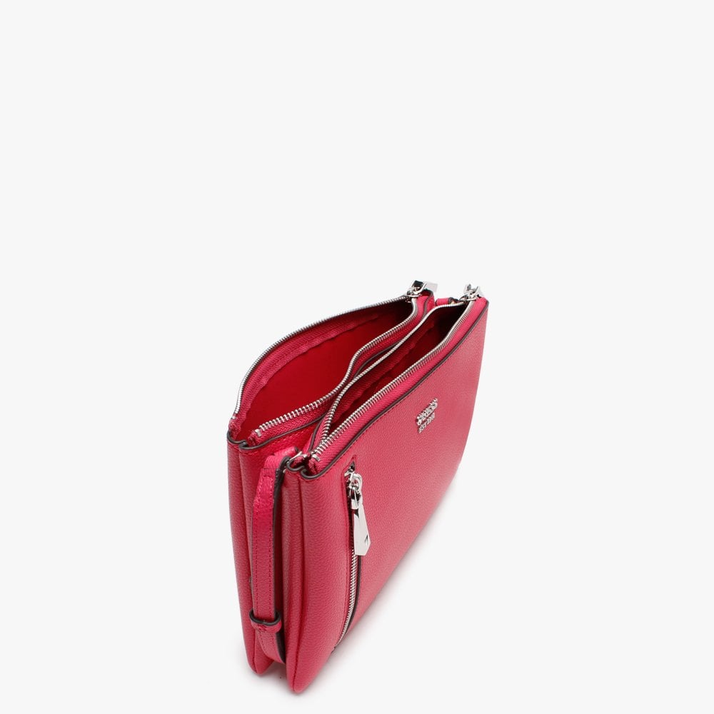Naya Double Zip Fuchsia Cross-Body Bag