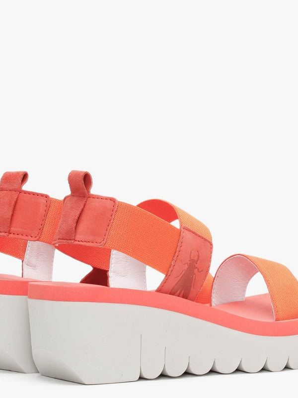 Yaci Devil Red Elasticated Sling Back Sandals
