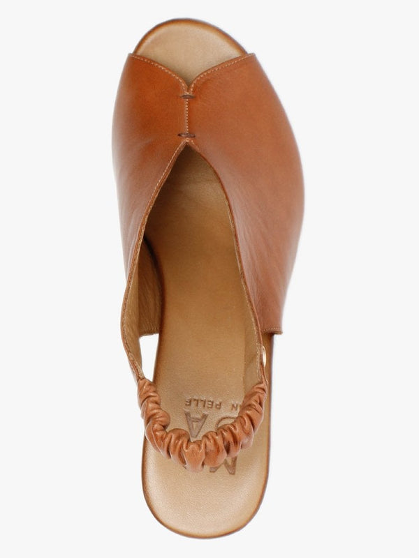Mirello Tan Leather Sling Back Sandals
