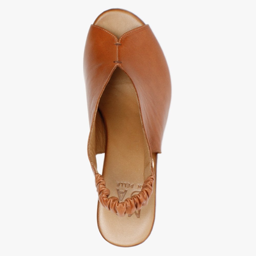 Mirello Tan Leather Sling Back Sandals