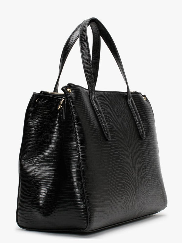 Kensington Black Reptile Shopper Bag