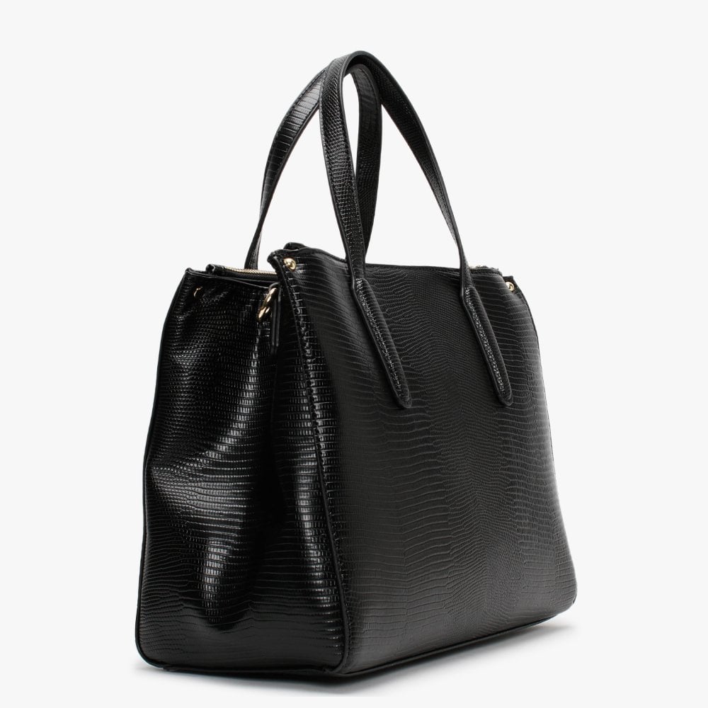 Kensington Black Reptile Shopper Bag