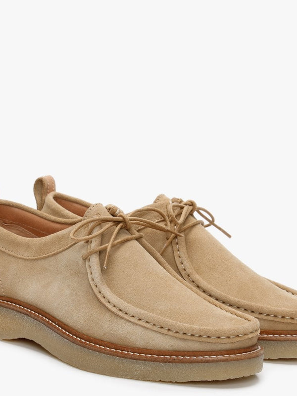 Peak Beige Suede Lace Up Shoes