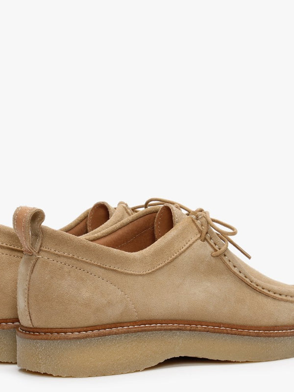 Peak Beige Suede Lace Up Shoes