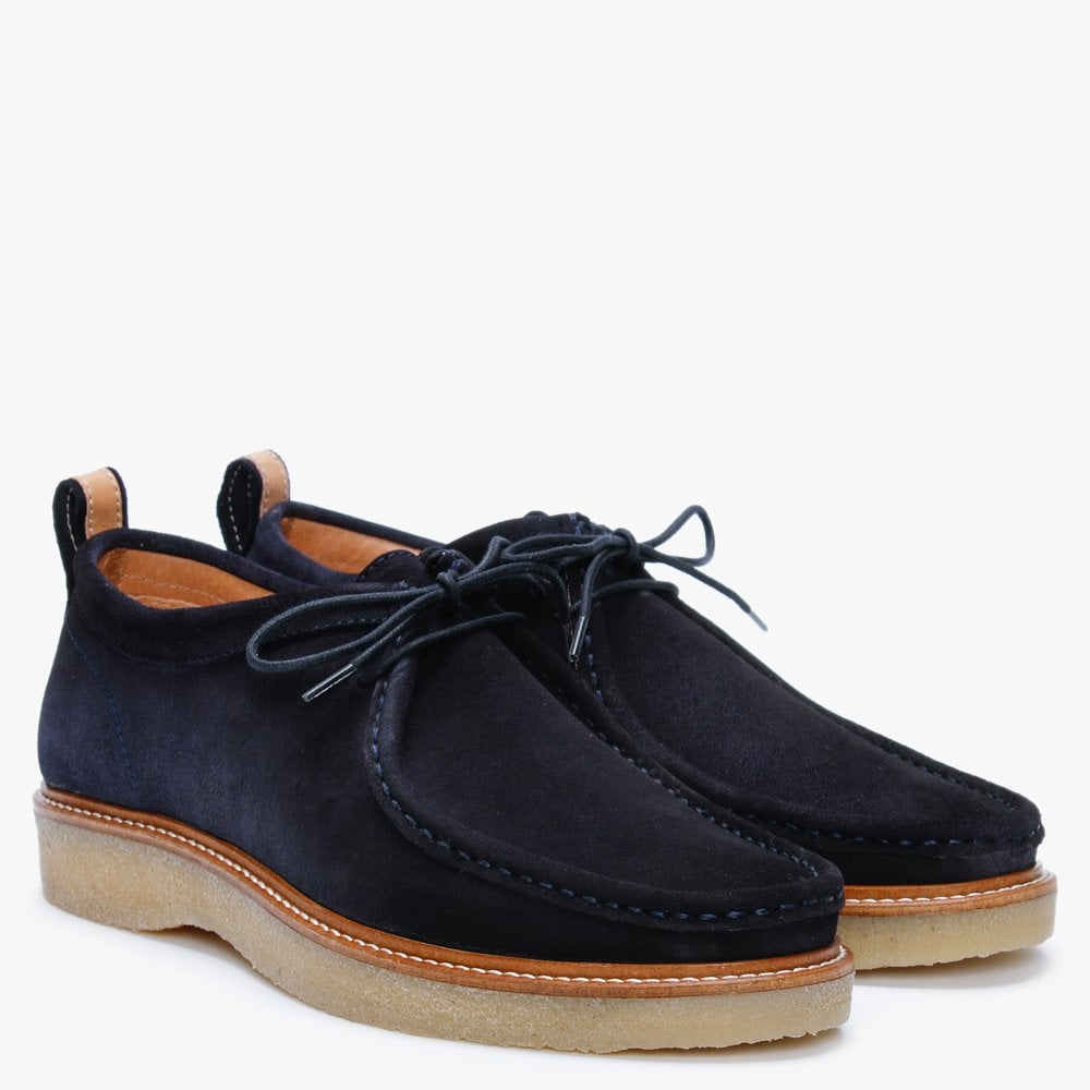 Peak Navy Suede Lace Up Shoes