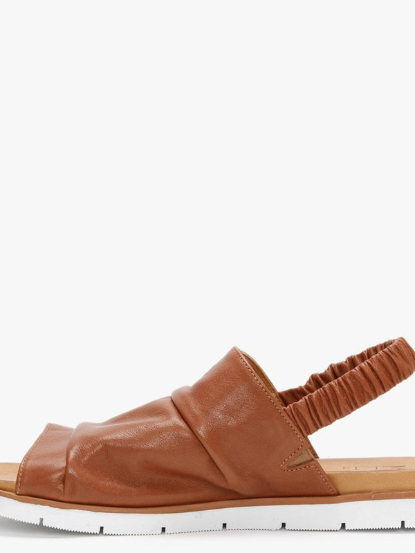 Norah Tan Leather Sling Back Sandals