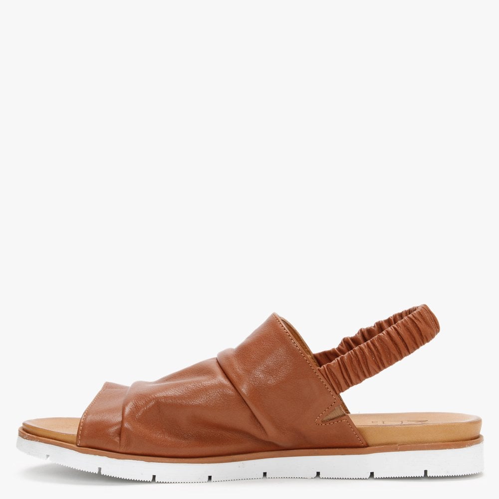 Norah Tan Leather Sling Back Sandals