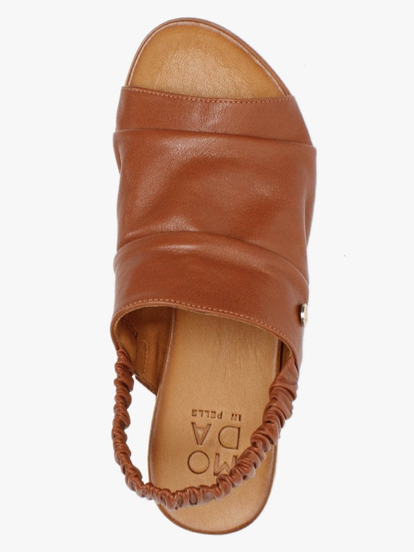 Norah Tan Leather Sling Back Sandals