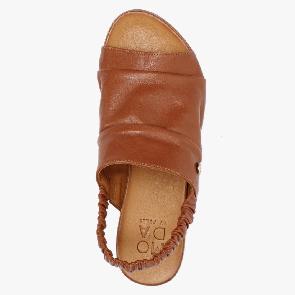 Norah Tan Leather Sling Back Sandals