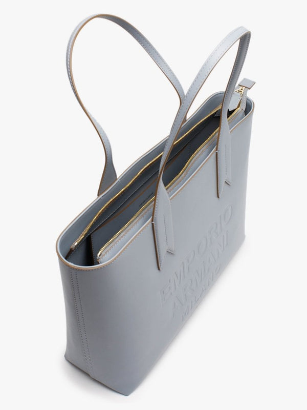 Logo Sky Blue Shopper Bag
