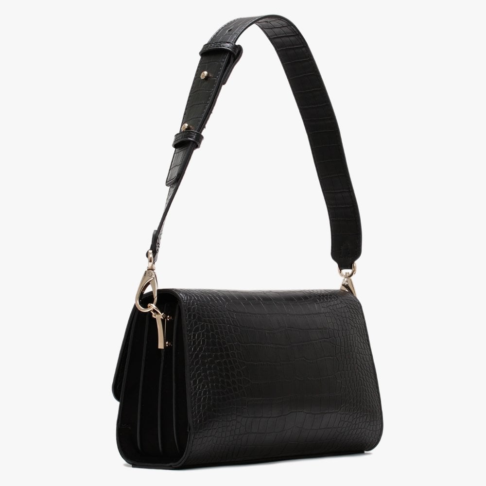 Summer Memento Pebbled Black Satchel Bag