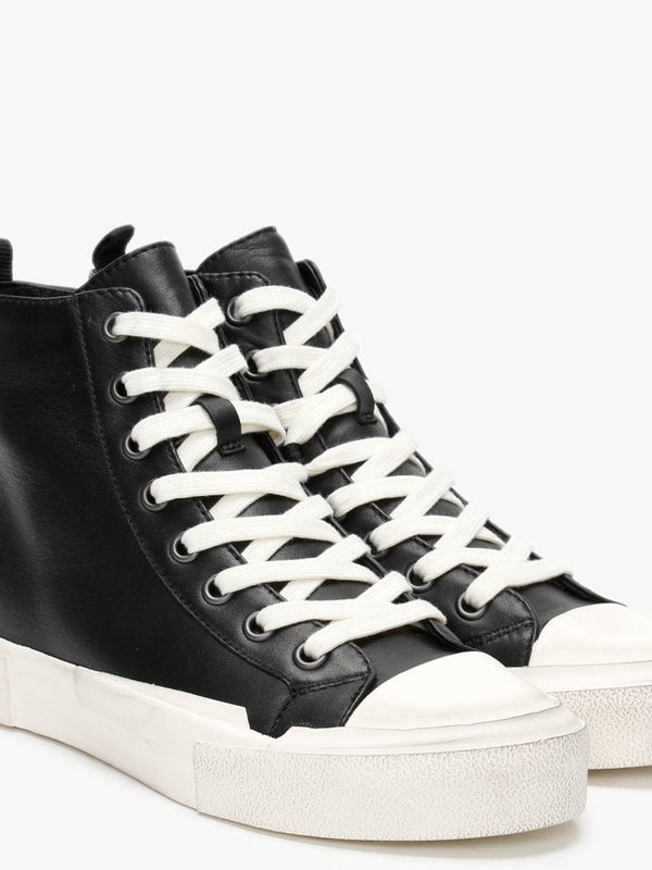 Ghilby Bis Black Leather High Top Trainers