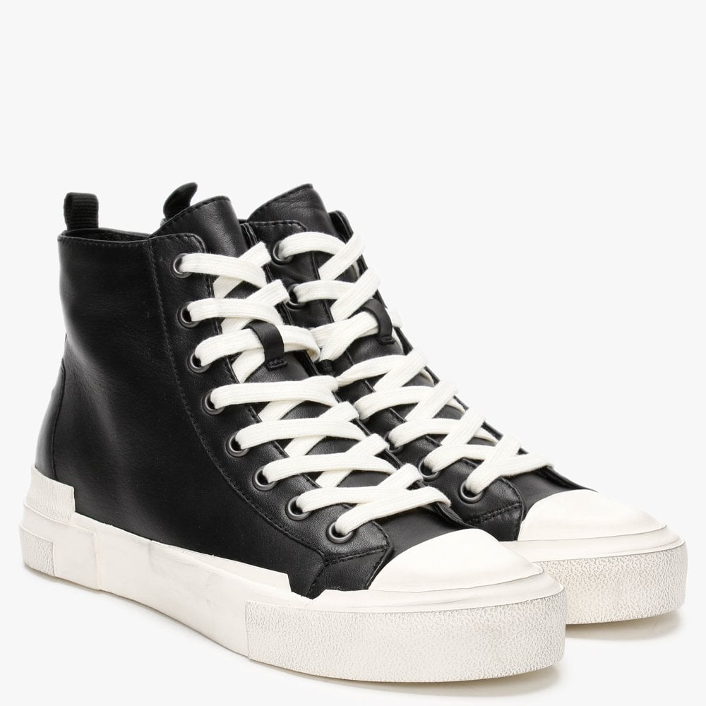 Ghilby Bis Black Leather High Top Trainers
