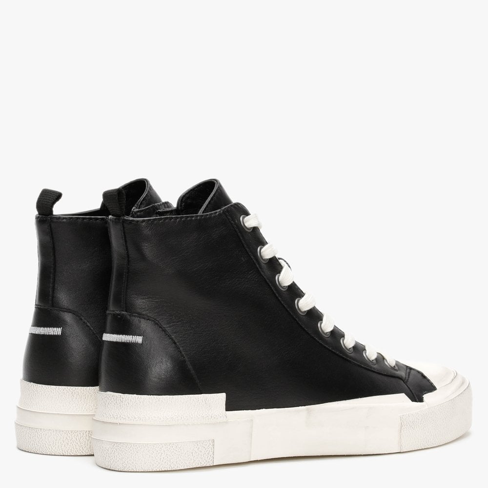 Ghilby Bis Black Leather High Top Trainers