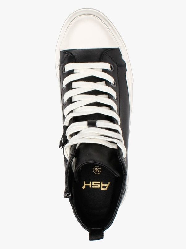 Ghilby Bis Black Leather High Top Trainers