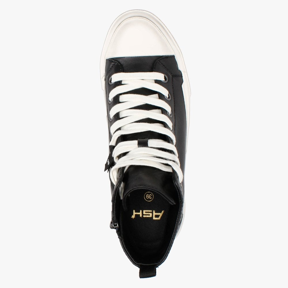 Ghilby Bis Black Leather High Top Trainers