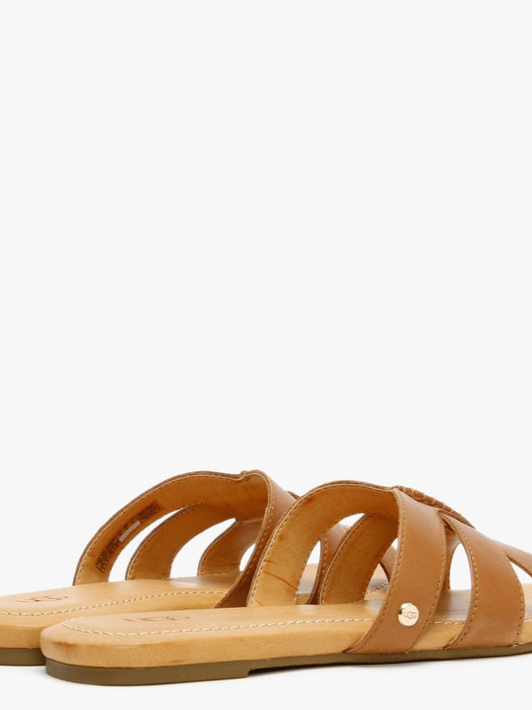 Teague Tan Leather Sliders